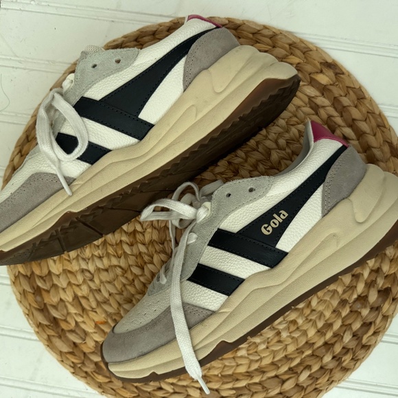 Gola Saturn Quadrant Chunky Sneaker White Black 7 - Picture 2 of 6